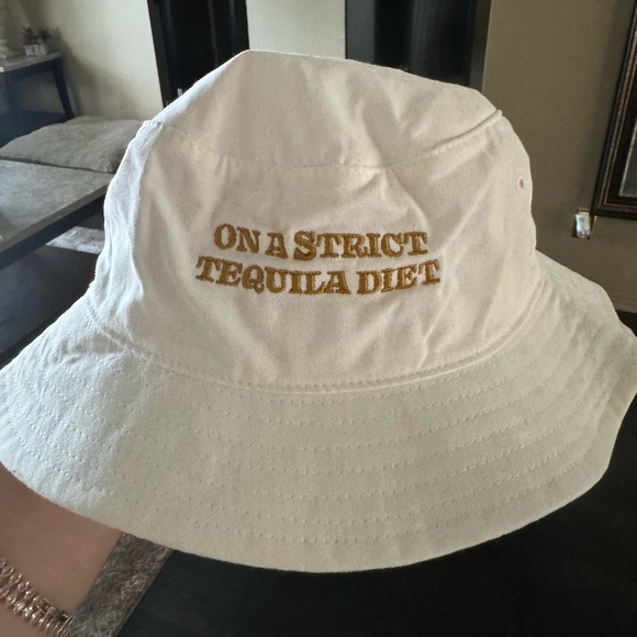 “On A Strict Tequila Diet” White Bucket Hat - Picture 2 of 2